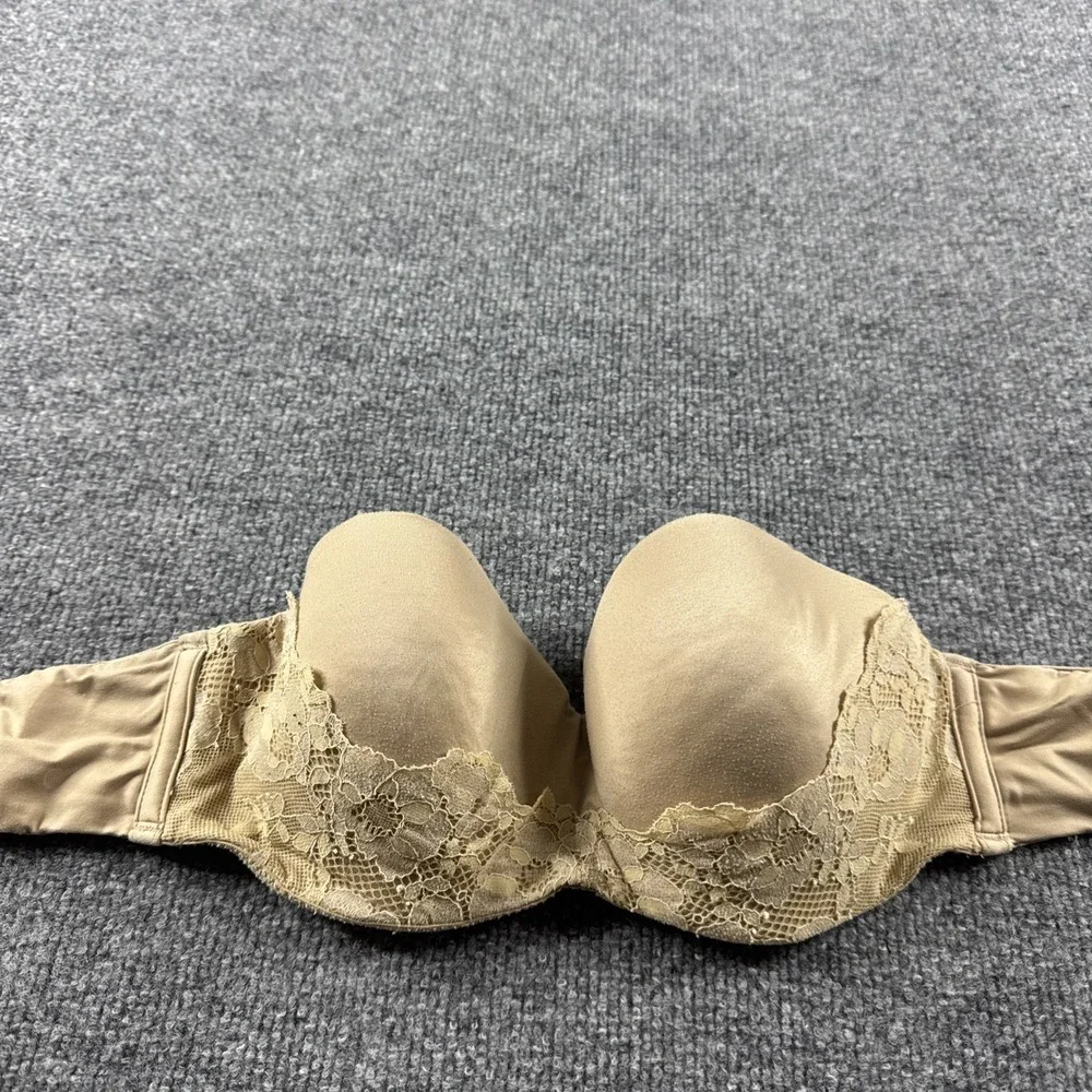 Victoria Secret Bra 34C T-Shirt Bra Lined Strapless‎ Beige Nude